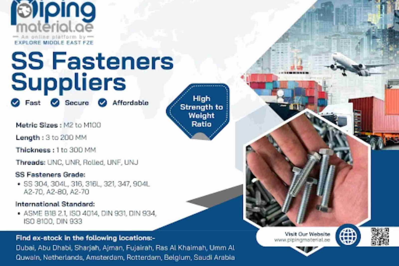 Top Benefits of Using SS Fasteners in High-Pressure Environments